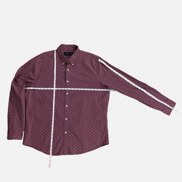 Abercrombie & Fitch Stretch Men’s Button Down Shirt Size XXL Burgundy Print NWT - Picture 9 of 10